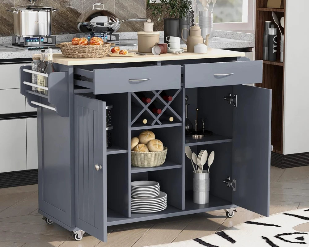 movable kitchen island with storage